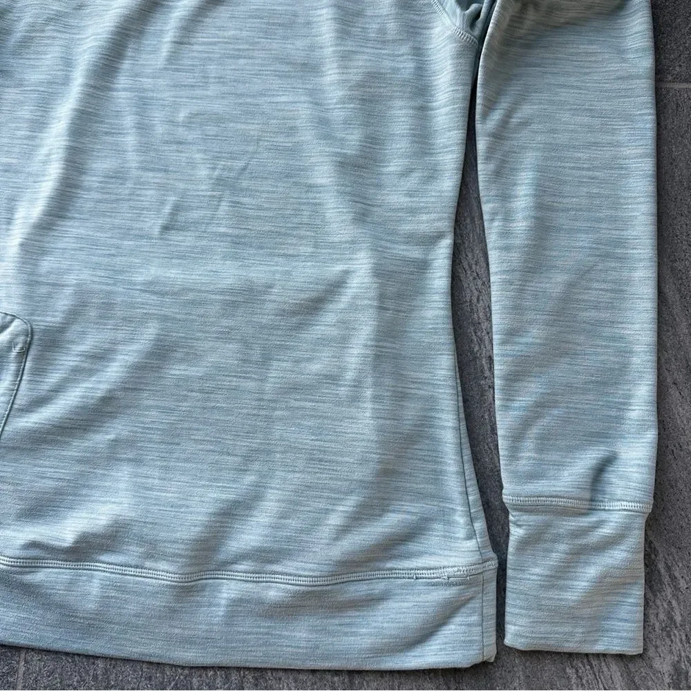 EUC Kyodan Pullover Heather Green Funnel Neck Thumbholes Zip Pockets Small - Picture 12 of 15